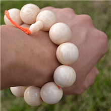 大气白色蜜蜡佛珠手链逼真高仿象牙米白蜜蜡佛珠20mm男士手串
