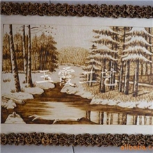 供应烙画火烧画核桃皮烙画核雕烫画羊绒毡烙画