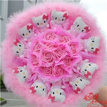 11kt毛绒玩具娃娃卡通花束鲜花情人节礼物新奇特新年礼品批发