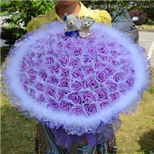 温州玩偶花束小熊卡通花束仿真玫瑰情人节礼品花束批发D59