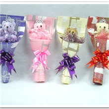 新年皇冠泰迪熊单只小熊花束批发进货代理婚庆用品节庆用品