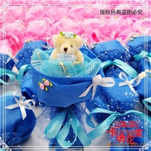 情人节礼物华华卡通花束单束泰迪熊团购节日礼物促销#1005