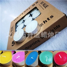 供应3.5-4小时14克无烟茶蜡50个装石蜡材质摆图蜡烛厂家批发