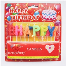 蜡烛厂供应批发字母蜡烛happybirthday金粉字母蜡烛生日快乐