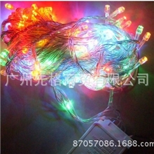 批发10米圣诞彩灯圣诞树挂件LED彩灯串多种闪光模式带尾插