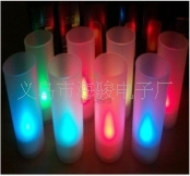 厂家直销节庆蜡烛灯七彩/单色LED蜡烛批发电子蜡烛灯杯子套装