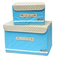 日式扣子收纳箱两件套可折叠无纺布收纳盒衣物整理箱4个颜色