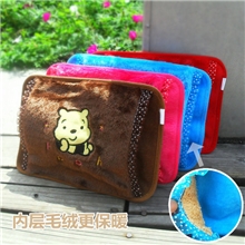 卡通毛绒双插手电热水袋蕾丝边暖手宝防爆充电暖水袋电暖宝