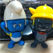 蓝精灵变脸公仔变脸娃娃变脸钥匙扣批发地摊热销产品