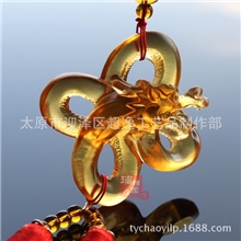 汉风琉璃厂家直供中高档礼品祥龙中国结正品脱蜡古法琉璃汽车挂件