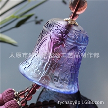 汉风琉璃车挂厂家直销幸福铃铛古法琉璃汽车挂件后视镜挂饰用品