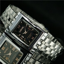 批发专柜正品罗佛伦方形石英男表情侣表男士手表复古礼品表