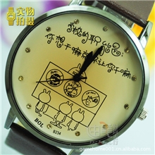 【热销！】博伦Bolun兔斯基之学校的职能/皮带时尚手表/促销礼品