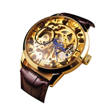 金色双面镂空机械手表机械手表男士机械手表手表批发5533