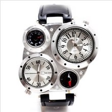 四表盘六针石英表男士运动表手表批发礼品表指南针功能