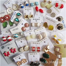 高档滴油耳钉批发合金镶钻耳扣混批义乌饰品耳饰批发韩版耳钉