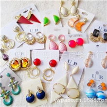 外贸原单耳环混批合金点钻耳钉耳环超低价欧美复古风耳环批发