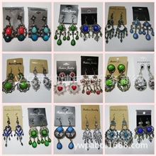 原单欧美耳环批发合金复古镶钻耳环混批民族风耳环饰品低价批发