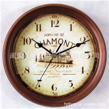 批发欧式田园仿古铁艺挂钟台钟座钟闹钟时钟挂表卧室餐厅咖啡吧