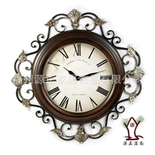 源正家居批发高档仿古工艺时钟铁艺欧式宫廷奢华客厅静音挂钟表