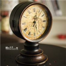批发生产静音美克美家欧式复古怀旧客厅爱森堡双面座钟台钟时钟