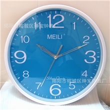 【新货上市】MEILI美立牌蓝色圆形家居室内挂钟钟表