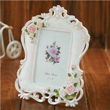 供应6寸欧式田园家饰树脂相框手工彩绘玫瑰影楼婚纱相框相架像框