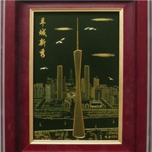 NEW羊城8景旅游纪念品金雕画