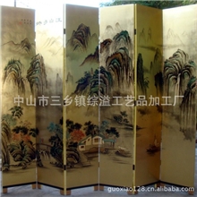 漆画屏风山水画屏风折叠屏风办公室家居屏风酒店餐厅隔断屏风