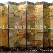 堆漆屏风清明上河图屏风古典屏风仿古屏风折叠屏风酒店屏风