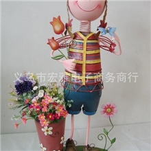 铁娃娃创意商务礼品金属铁艺娃娃商务礼品大号插花桶商务礼品