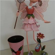 铁皮娃娃金属工艺品婚庆礼品花仙子铁皮卡通插花桶家居装饰摆件