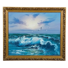 纯手绘油画客厅卧室酒店装饰画大海风景油画