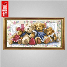 小熊一家钻石水晶画批发卡通钻石画厂家加盟招商