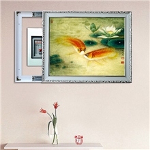 DL390年年有鱼厂家直销推拉式电表箱、配电箱装饰画