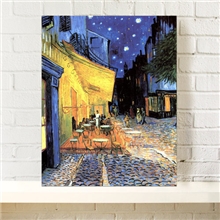 肌理打印帆布无框装饰画梵高露天咖啡馆欧式客厅挂画批发