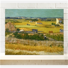 梵高收获的风景现代装饰画客厅餐厅配画仿真油画帆布无框画批发