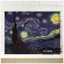 肌理打印帆布无框装饰画梵高印象派星空大师名画复制品风景油画