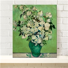 梵高白玫瑰无框画批发现代客厅风景装饰画卧室餐厅仿真油画