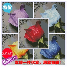 DIY钻石画批发/钻石绣加盟代理/七色滴水玫瑰/特价促销无拼接