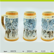 德国浮雕陶瓷啤酒杯