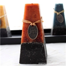 香薰蜡烛~锥形无烟蜡烛4色入（橘色蓝色黄色紫色）