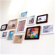 【巨匠品牌】11框仿木质照片墙相框组合相框墙加宽加厚11B