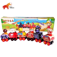 厂家直销6节磁性面包超人小火车儿童益智玩具拼装玩具