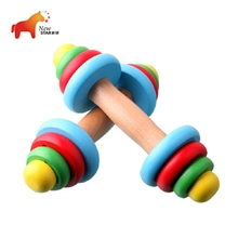 儿童婴儿健身多彩木制哑铃儿童益智拆装哑铃20k健身哑铃