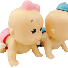 玩具批发小额发条玩具发条上链爬娃屁股一扭一扭往前爬行的上链