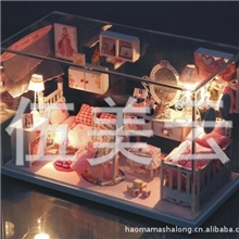 新年&情人节礼物diy小屋带灯有机玻璃盖玻璃屋之恋梦幻公主房
