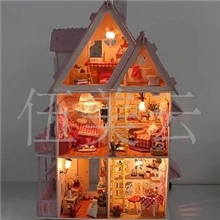 新年&情人节礼物DIY小屋精装版我的小洋房阳光爱丽丝含6盏灯