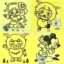 【优质直销】供应20.5x27.5cm黄底儿童沙画