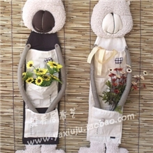 外贸卡通收纳袋布艺挂袋杂物袋纸巾架小熊挂袋